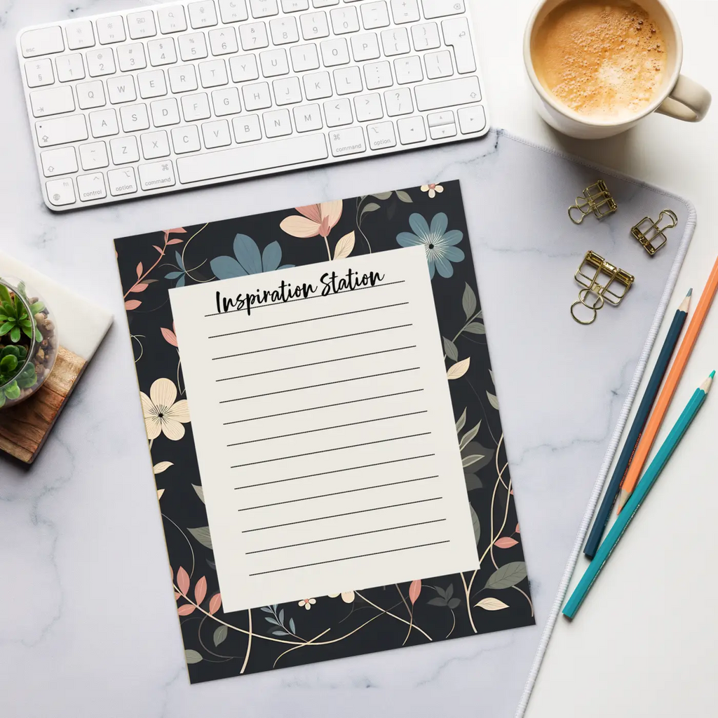 Ruled Floral Notepad - Creative Expression Canvas - DipaliZ