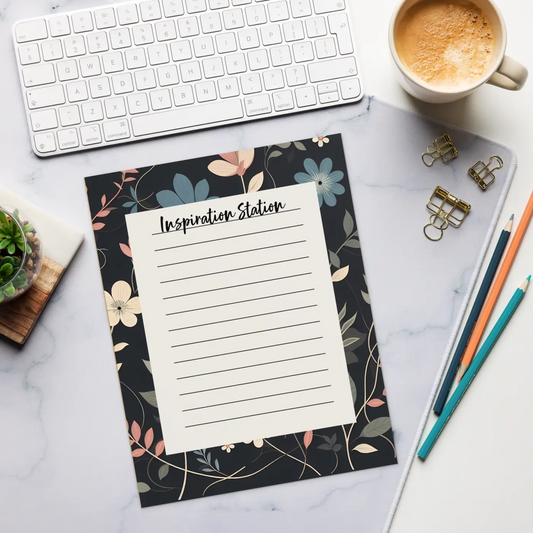 Ruled Floral Notepad - Creative Expression Canvas - DipaliZ