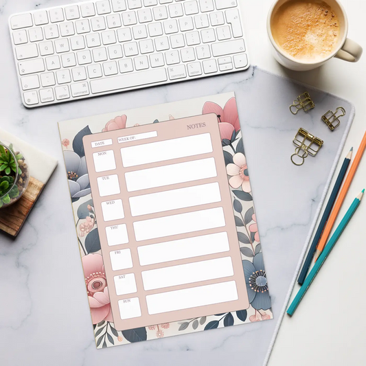 Chic Blossoming Large Flower Planner - Daily Organizer - DipaliZ