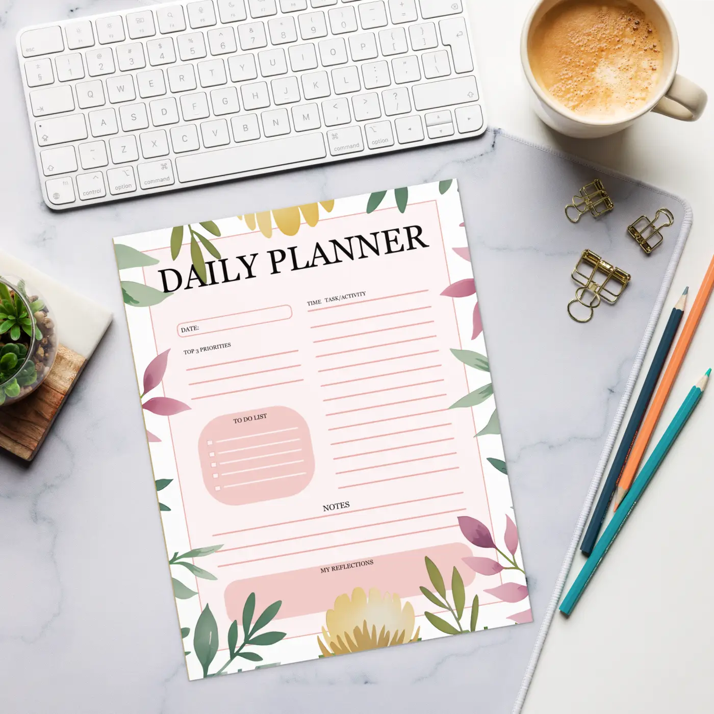Stylish Daily Planner Notepad - Chic Typography Design - DipaliZ