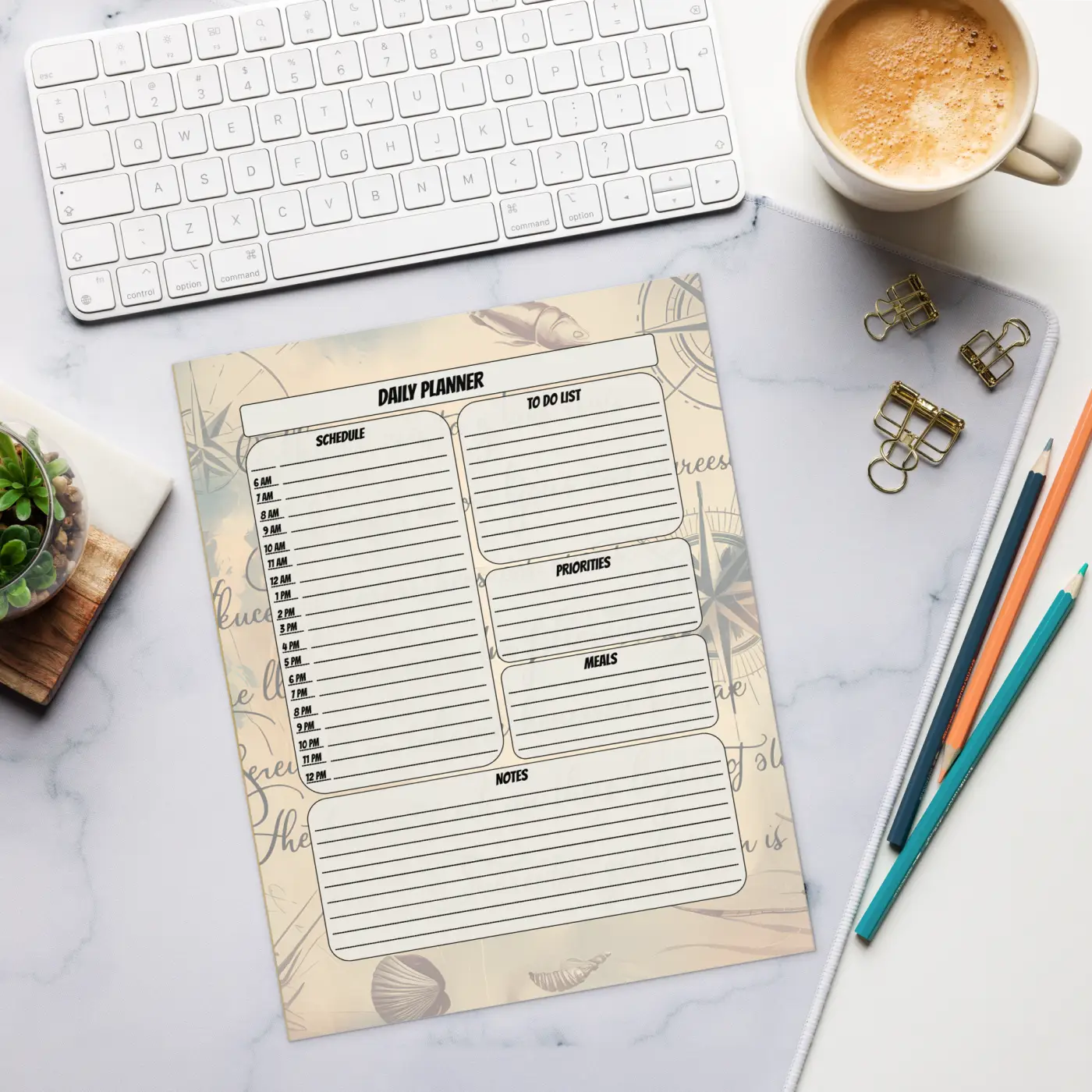 Nautical Daily Planner - Set Sail Design - DipaliZ