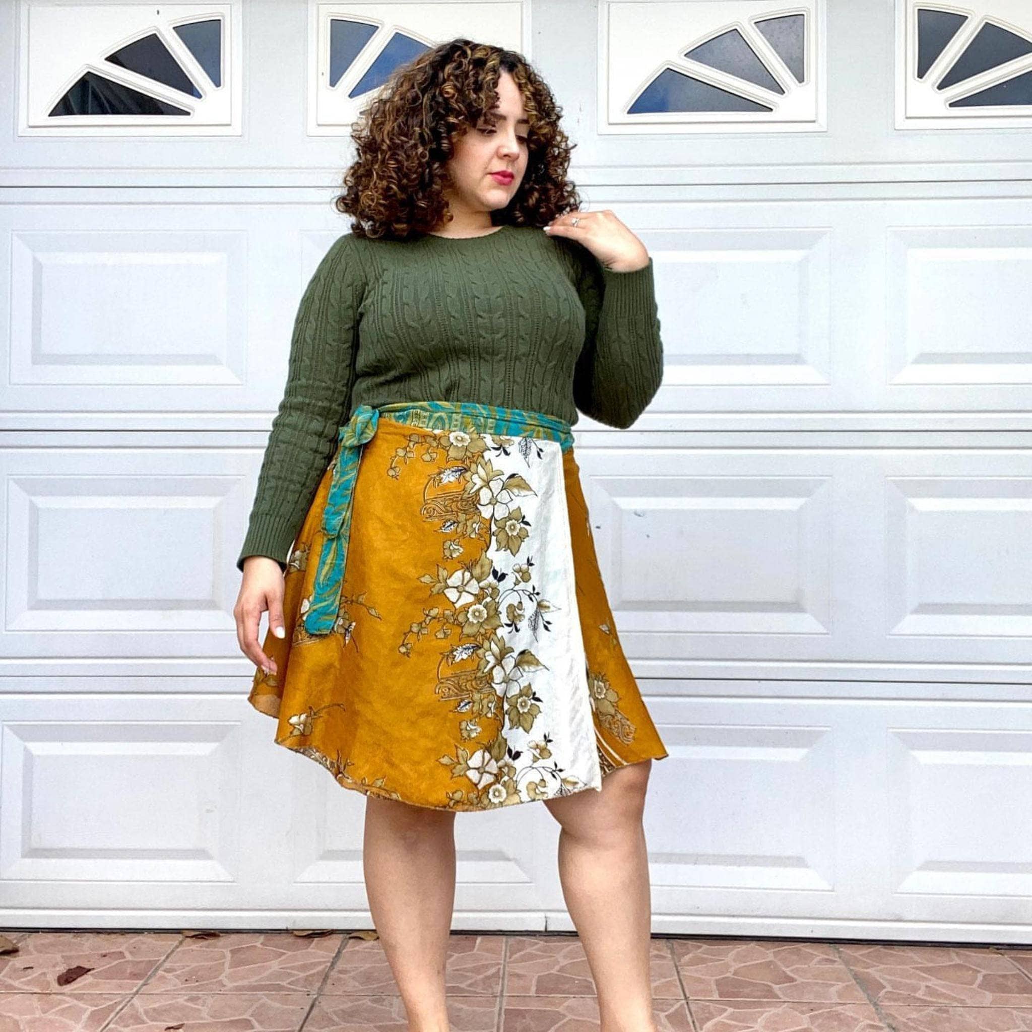 Knee-Length: "Mini" Sari Wrap Skirts