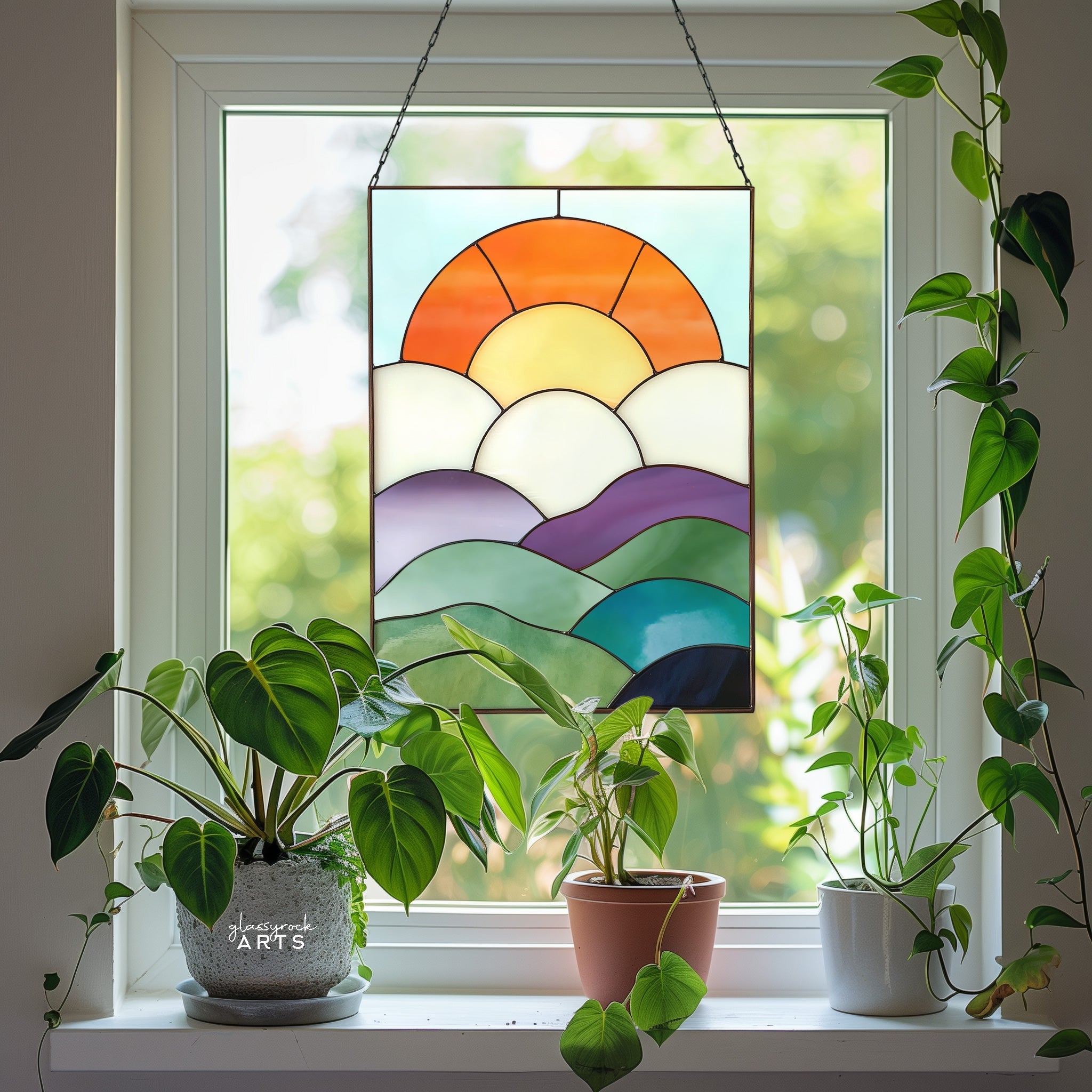 Mod Landscape Stained Glass Pattern