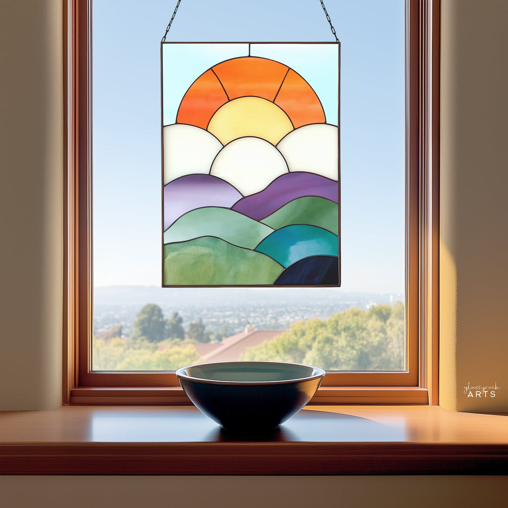 Mod Landscape Stained Glass Pattern