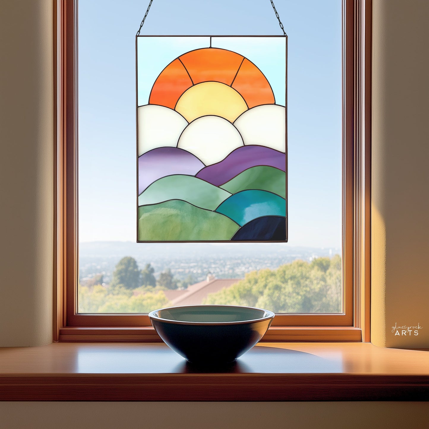 Mod Landscape Stained Glass Pattern