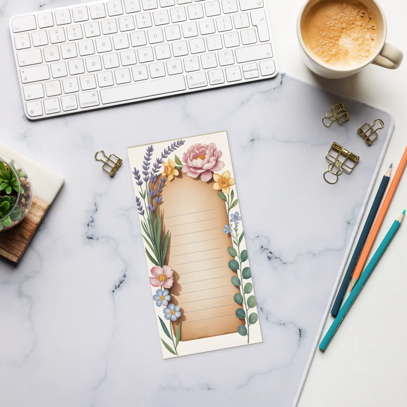 Spring Floral Notes Ruled Notepad - Cheerful Daily Planner - DipaliZ