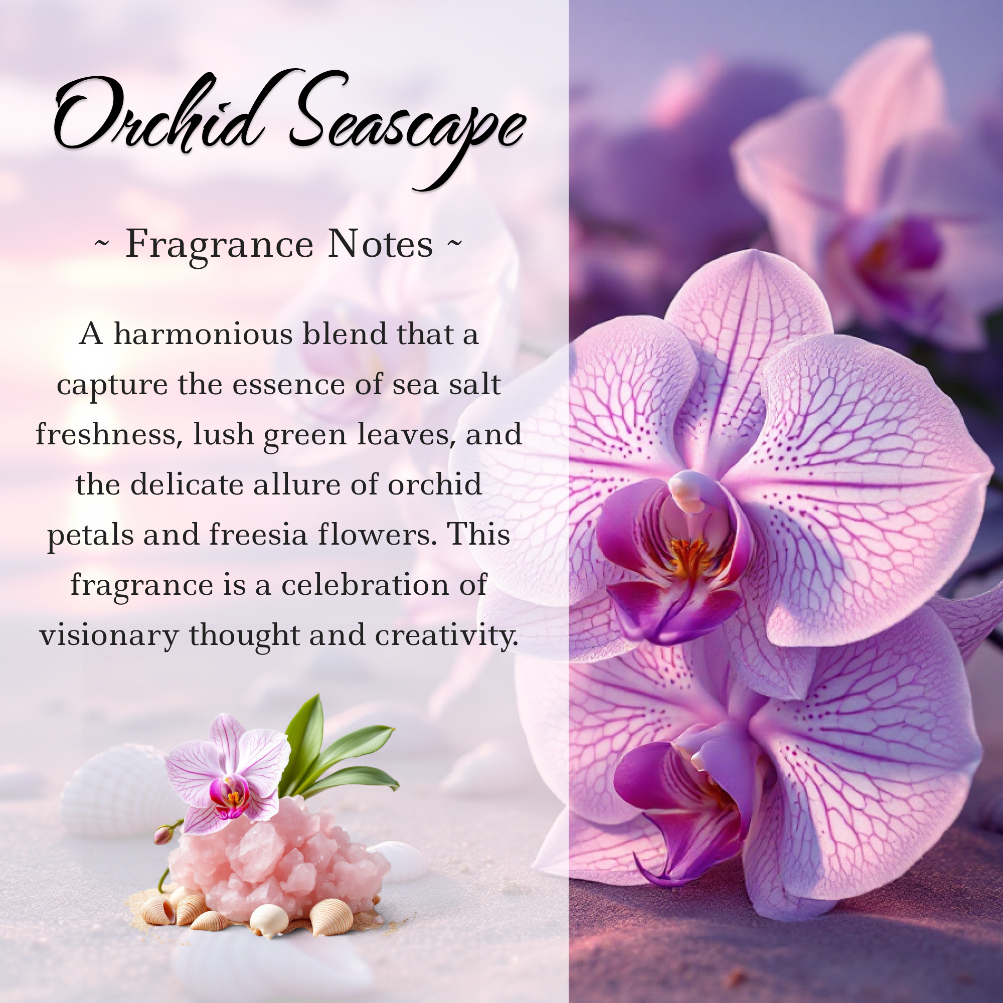 Orchid Seascape Crystal Candle, 10oz