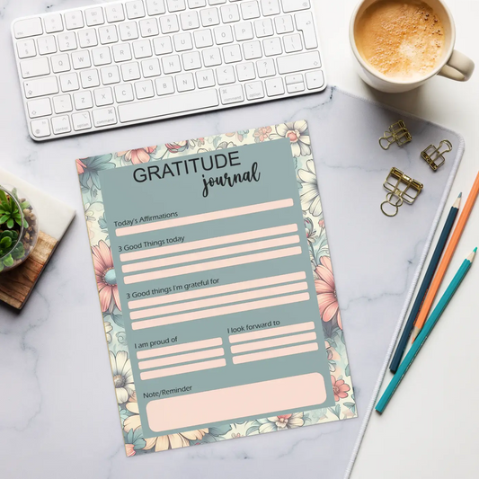 Florals Gratitude Journal - Captivating Pastel Design - DipaliZ