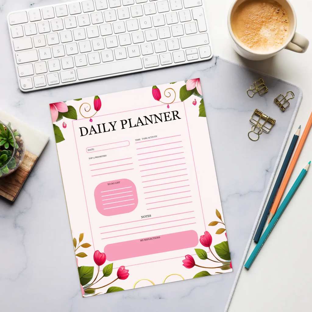 Daily Planner Notepad - Creative Organization Tool - DipaliZ