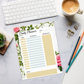 Rose Vine Daily Planner - Elegant Organization Notepad - DipaliZ