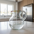 Mexican Hand Blown Glass Pitcher | Confetti Rim