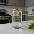 Hand Blown Colorful Tumbler Glass | Confetti Rim
