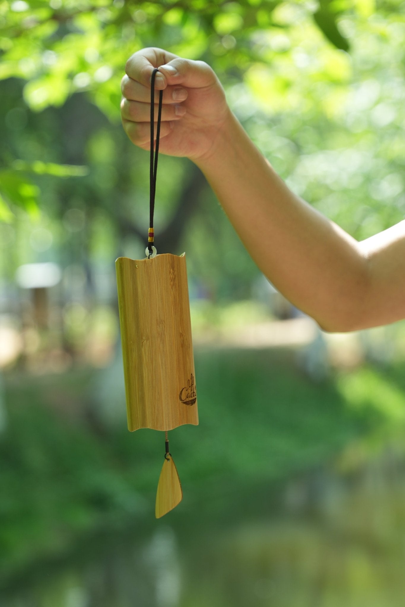 "The Zen Bamboo" - Handcrafted Natural Bamboo Wind Chime with Maple Leaf
