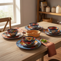 12-Piece Talavera Dinnerware Set | Handmade Mexican Ceramic Plates & Bowls