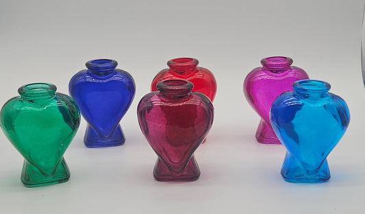 Vintage Heart Glass Bottle – Colorful Collectible Décor 4.3"